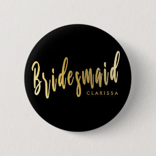 Svart & guld- brudtärna för elegant knapp