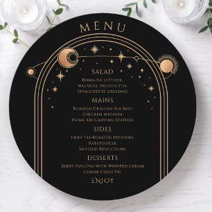 Svart Guld Celestiala Bröllopsmeny Meny