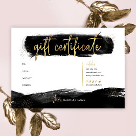 Svart/Guld Chic Salon Logotyp Gift-certifikat