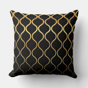 Svart guld, coola, trendig, retro abstrakt design kudde