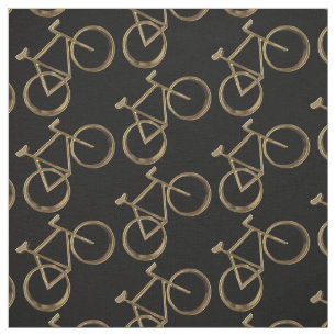 Svart guld- cykelmönstercyklar som cyklar tyg
