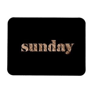 Svart guld- dagar av veckasöndagtypografin magnet