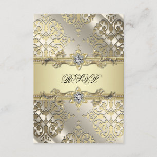 Svart Guld Damask Festanmälan OSA Kort