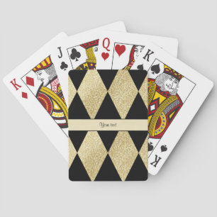 Svart & guld- diamanter för elegant spel kort