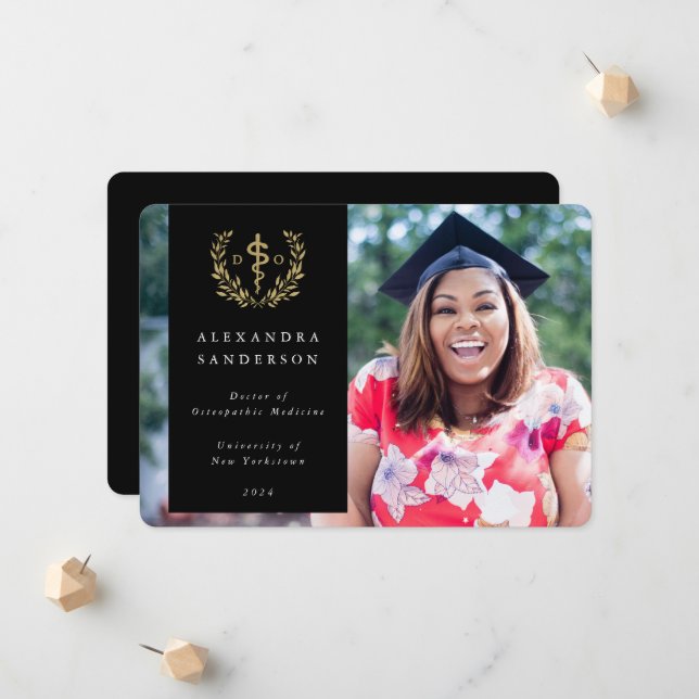 Svart + Guld Doktor i fotopatiska läkemedel Meddelande (Fram/Back In Situ)