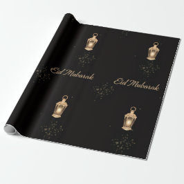 Svart/Guld Eid-inslagspapper Presentpapper