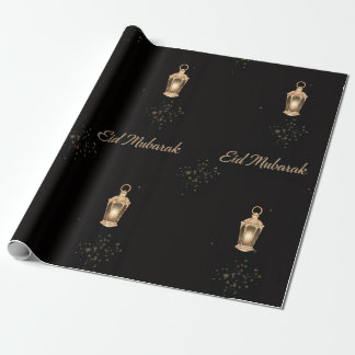 Svart/Guld Eid-inslagspapper Presentpapper