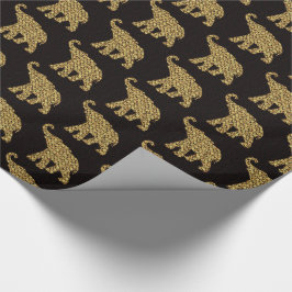 Svart guld- Elefanter som är guld- & Presentpapper