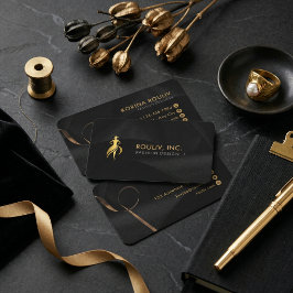 Svart Guld Elegant Mode Designer Boutique Visitkort