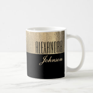 Svart Guld Elegant Namn Kaffemugg