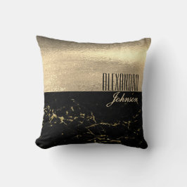 Svart Guld Elegant Namn Kudde