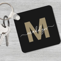 Svart Guld Elegant Namn Monogram