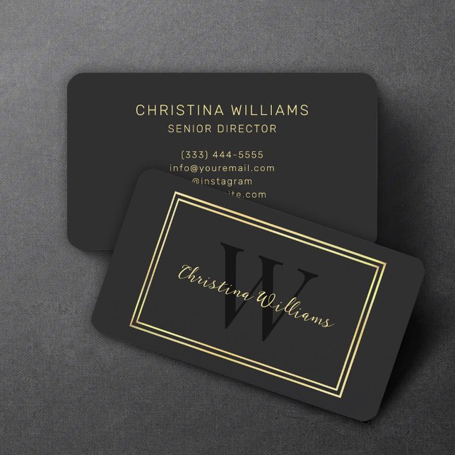 Svart Guld enkel, modern, minimalistisk Elegant Visitkort (Black Gold Simple Modern Minimalist Elegant Business Card)