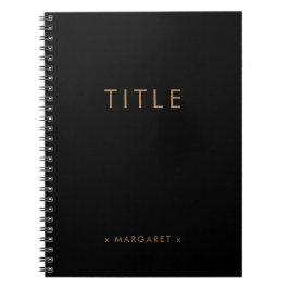 Svart Guld enkel, modern, minimalistisk Personlig Anteckningsbok