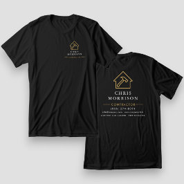 Svart Guld Entreprenör Hemreparation T Shirt