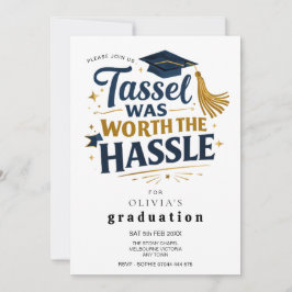 Svart & Guld Examenstråd Var Värt Besväret Inbjudningar