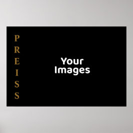 Svart/Guld Familjenamn Foto Display Poster