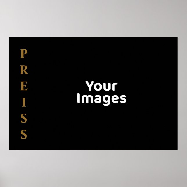 Svart/Guld Familjenamn Foto Display Poster (Framsidan)