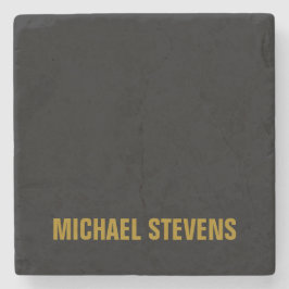 Svart Guld Färg Yrkesmässig Lägg Till Namn Stenunderlägg