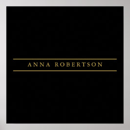 Svart Guld Färger Professionell Chic Minimalistisk Poster