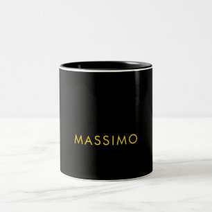 Svart Guld Färger Professionell Minimalist Namn Två-Tonad Mugg