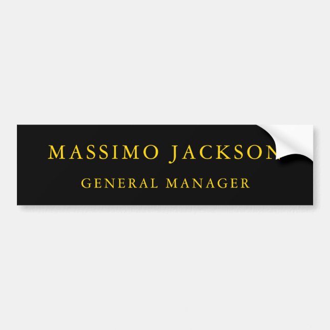 Svart Guld Färger Professionell Trendig Minimalist Bildekal (Framsidan)