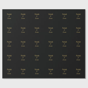 Svart & Guld Färger Professionell Trendig Modern Presentpapper