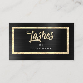 Svart Guld Faux Glitter Typograph Makeup-snedstrec Visitkort
