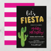 Svart & Guld Fiesta Inbjudan