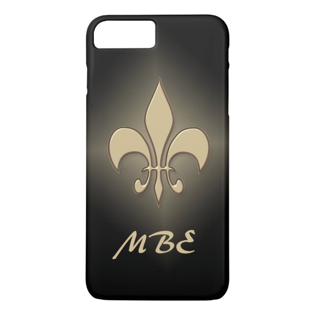 Svart Guld Fleur de Lis Case-Mate iPhone Skal (Baksida)