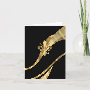 Svart & guld fleur de lys kort