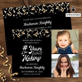 Svart Guld-födelsedagen i SKAPAR foto Inbjudningar