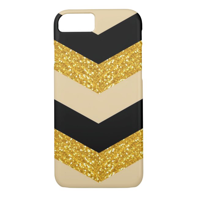Svart guld- fodral för glittersparreiPhone 7 Case-Mate iPhone Skal (Baksida)