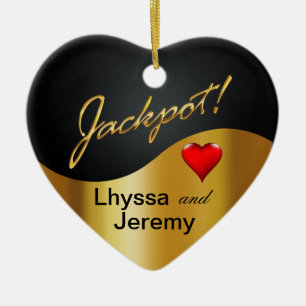 Svart/guld för Las Vegas Jackpotfoto Julgransprydnad Keramik