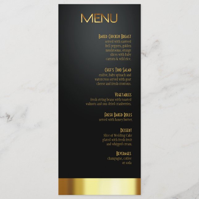Svart/guld för Las Vegas lycklig förälskad Meny (Framsida)
