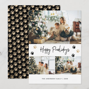 Svart Guld Foto Collage God Jul Pawlidays Julkort