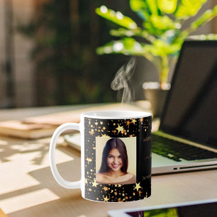 Svart guld fotot namn kaffemugg