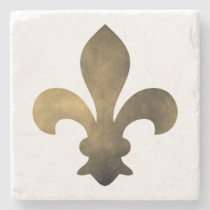 Svart guld- Fransk Fleur de Lis Stena kustfartyg Stenunderlägg