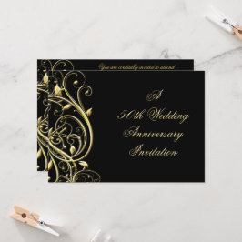 Svart Guld Frodas 50-årsjubileum Inbjudningar