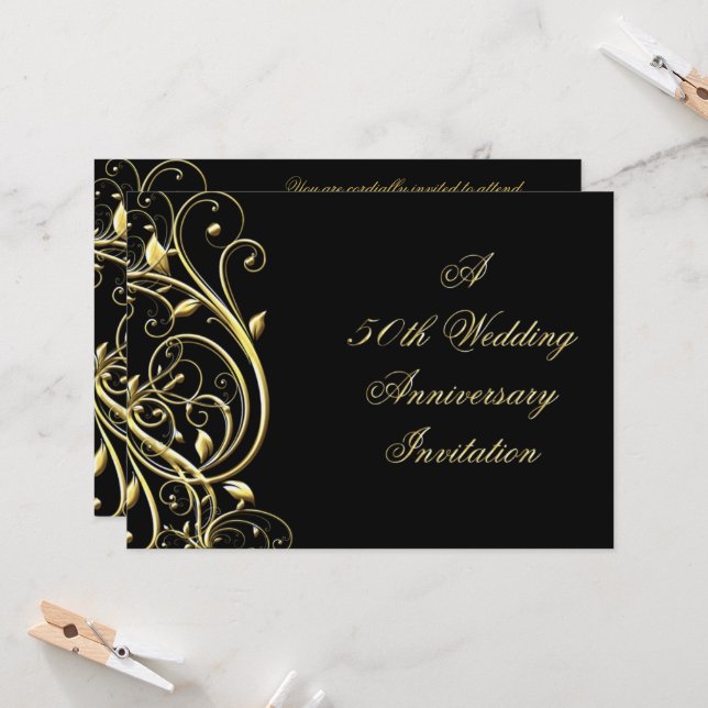 Svart Guld Frodas 50-årsjubileum Inbjudningar (Fram/Back In Situ)