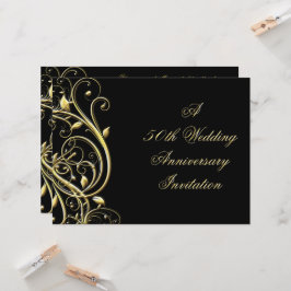 Svart Guld Frodas 50-årsjubileum Inbjudningar