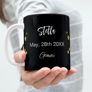 Svart guld Gemini-stjärnornas konstellationsår Kaffemugg