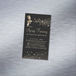 Svart Guld Glans Målar Logo Spray Solbränna Magnetiska Visitkort