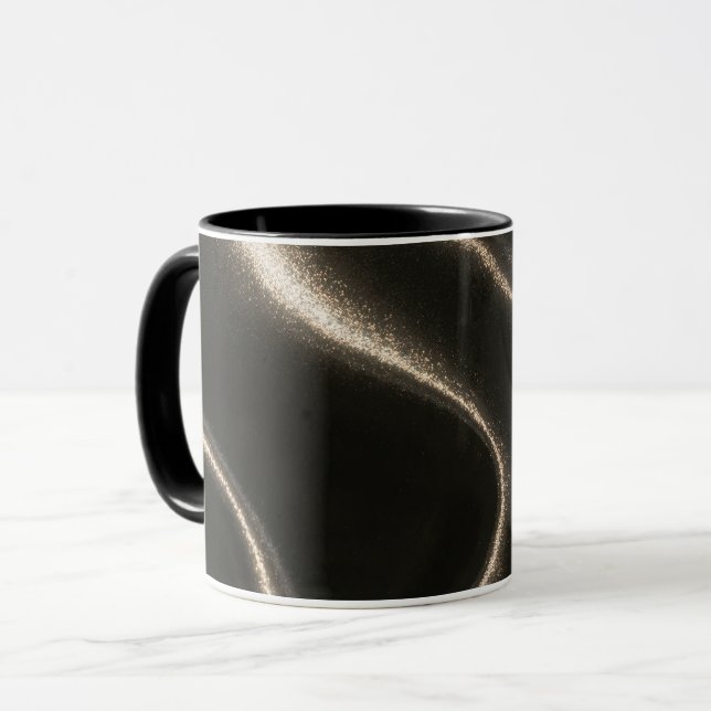Svart Guld Glans Mugg (Framsida vänster)
