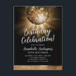 Svart Guld Glitter 70-årsjubileum Party Disco Boll Vykort<br><div class="desc">Modern Glam Black Guld Glitter Gnistra 70-tal Party Disco Boll vid födelsedag</div>