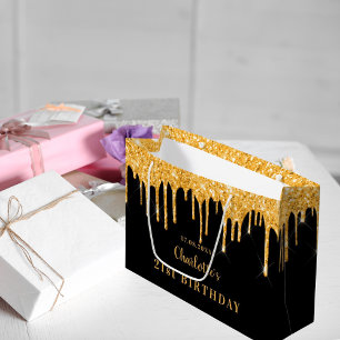 Svart guld glitter-droppar namn elegant