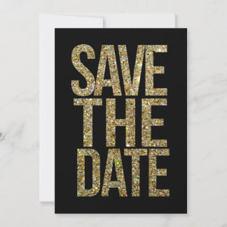 Svart & Guld Glitter Spara Datum Typografi Datumet