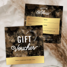 Svart & Guld Glitter Vattenfärg Salon Presentkupon