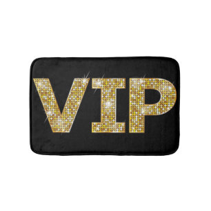 Svart & guld- glitter VIP Badrumsmatta