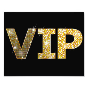 Svart & guld- glitter VIP Fototryck